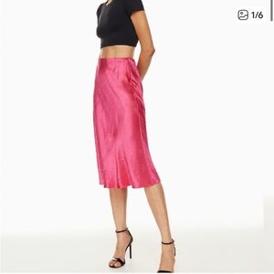 Babaton Eames Satin Skirt in Eros Pink